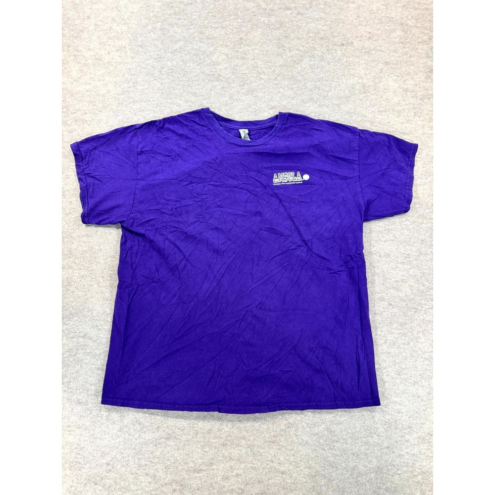 Gildan Angola A Gated Community T Shirt Mens XL Purple Graphic Short Sleeve